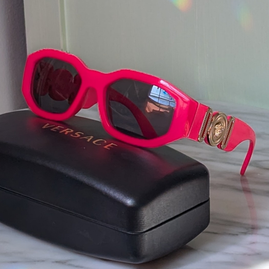 Nib Versace Medusa Biggie Sunglasses(Model 4361) Neon Pink